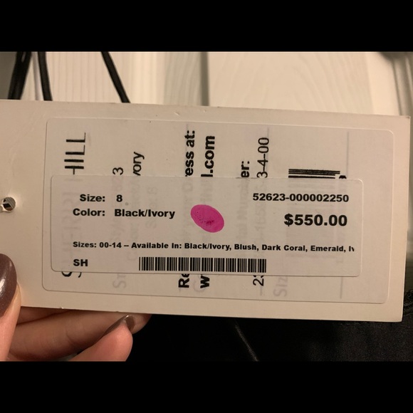 Sherri Hill Two-piece Black Lace/Ivory Satin Gown - Picture 6 of 8